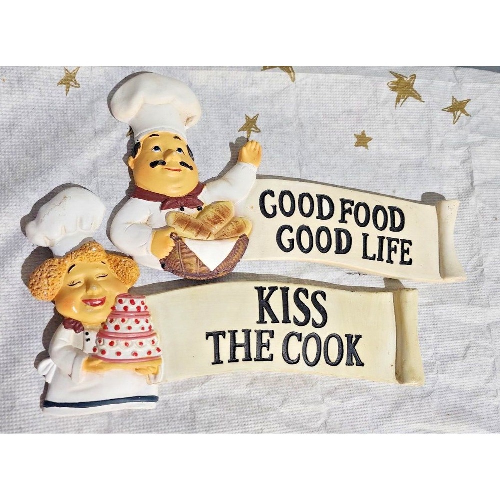 2 New Kitchen Decoration With Cooks And Sayings‎